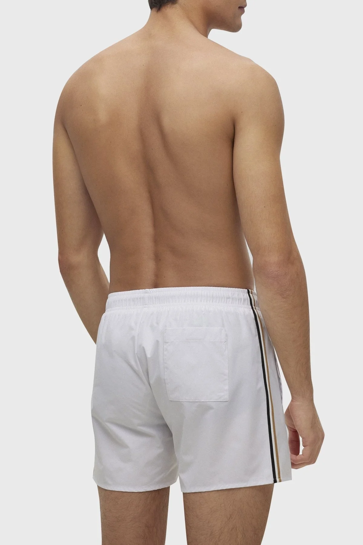 Boss Deniz Şortu Belden Bağlamalı Cepli Erkek Mayo Short 50491594 100 BEYAZ - 3