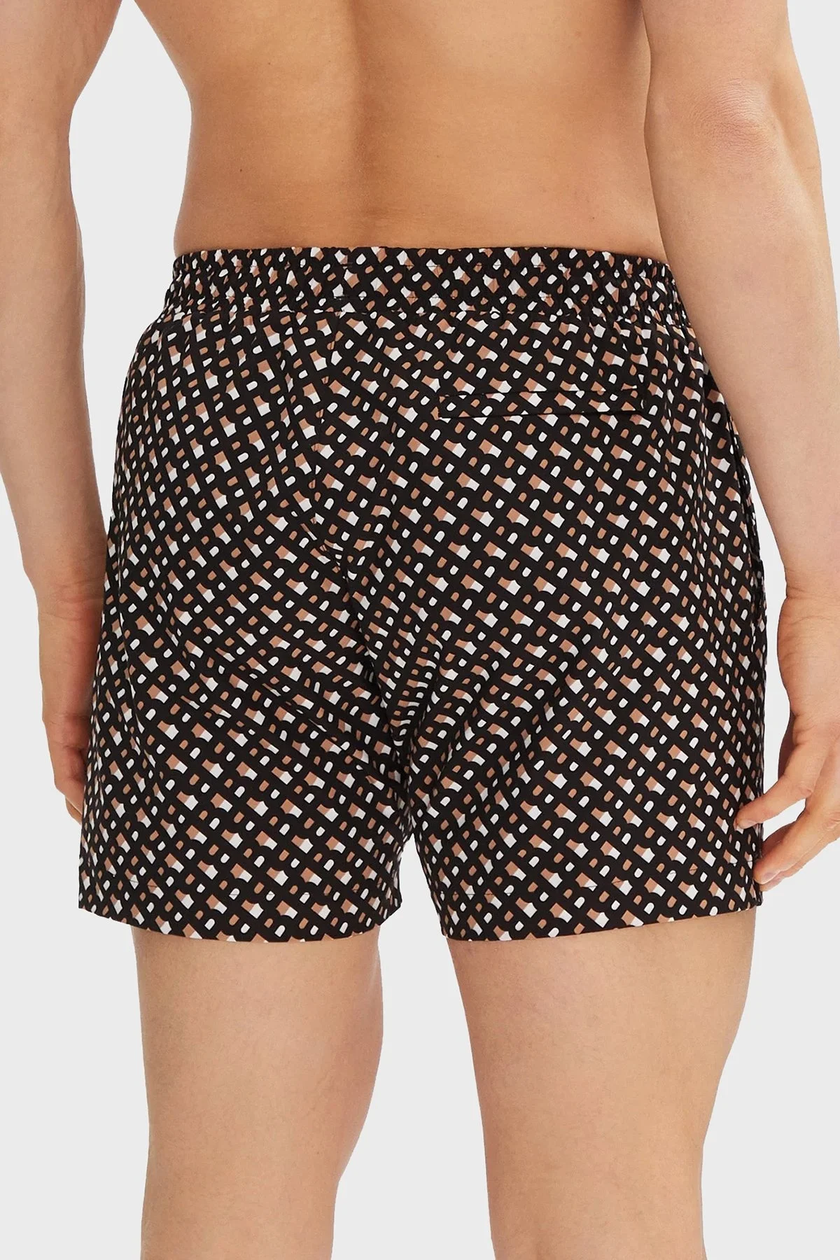 Boss Deniz Şortu Monogram Baskılı Tamamı Astarlı Hızlı Kuruyan Erkek Mayo Short 50515720 001 SİYAH - 4