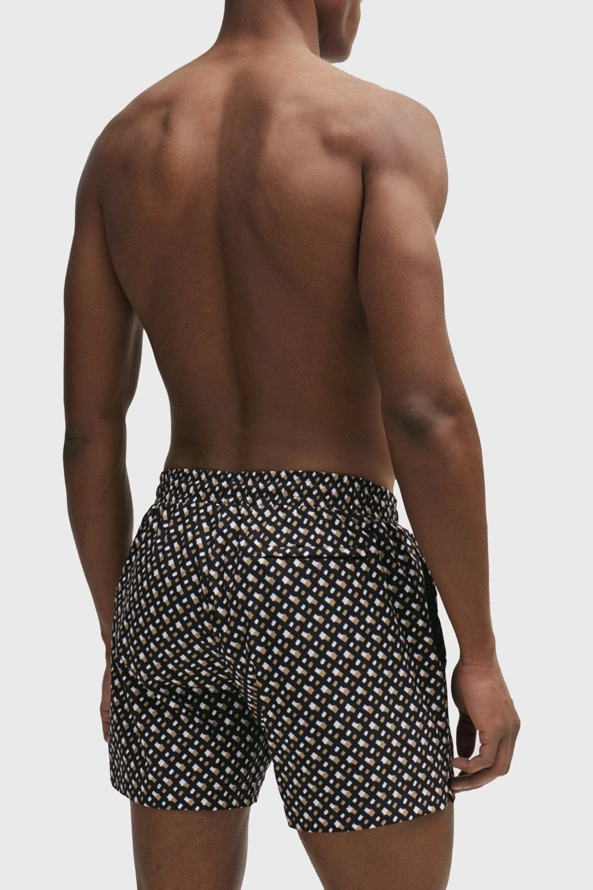 Boss Deniz Şortu Monogram Baskılı Tamamı Astarlı Hızlı Kuruyan Erkek Mayo Short 50515720 004 SİYAH - 3