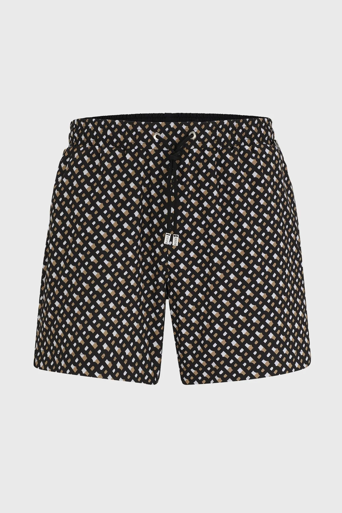 Boss Deniz Şortu Monogram Baskılı Tamamı Astarlı Hızlı Kuruyan Erkek Mayo Short 50515720 004 SİYAH - 4