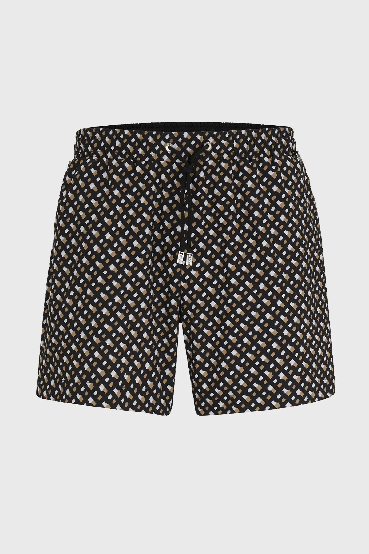 Boss Deniz Şortu Monogram Baskılı Tamamı Astarlı Hızlı Kuruyan Erkek Mayo Short 50515720 004 Siyah - 4