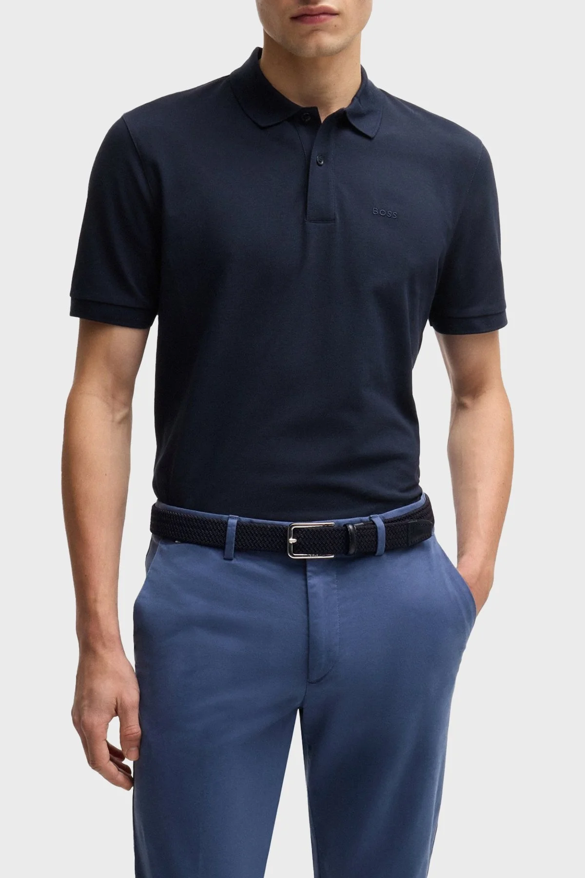 Boss Deri Kaplamalı Dokuma Erkek Kemer 50481026 410 LACİVERT - 2