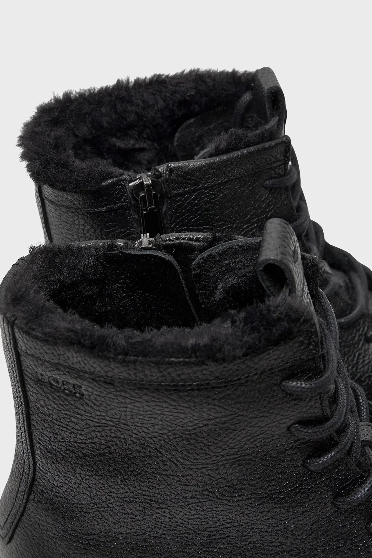 Boss Deri Logolu Fermuarlı Hafif Dolgulu Erkek Bot 50523902 001 SİYAH - 5