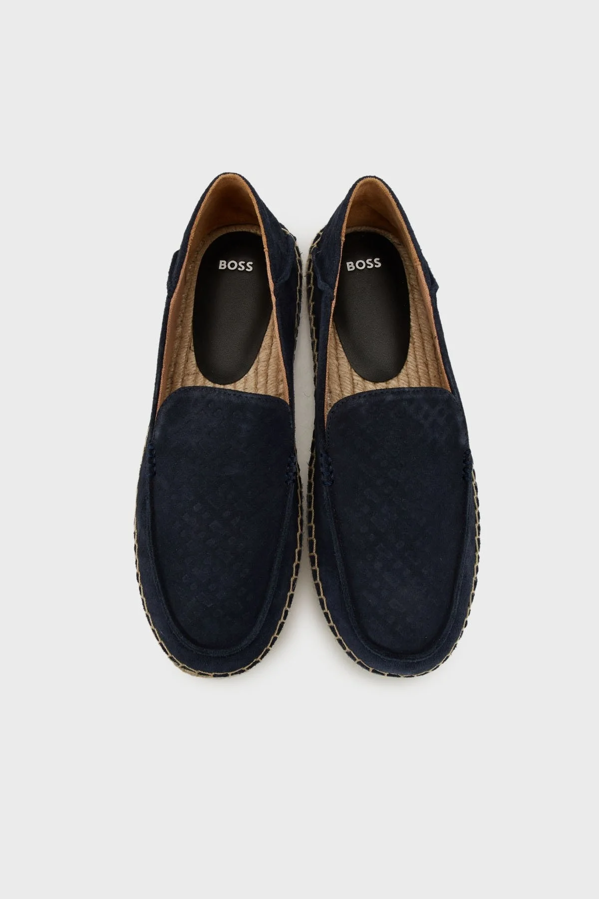 Boss Deri Ve Süet Karışımlı Hasır Detaylı Erkek Espadril 50541781 401 LACİVERT - 4