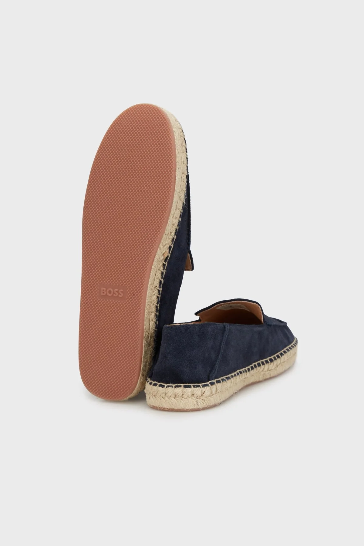 Boss Deri Ve Süet Karışımlı Hasır Detaylı Erkek Espadril 50541781 401 LACİVERT - 5