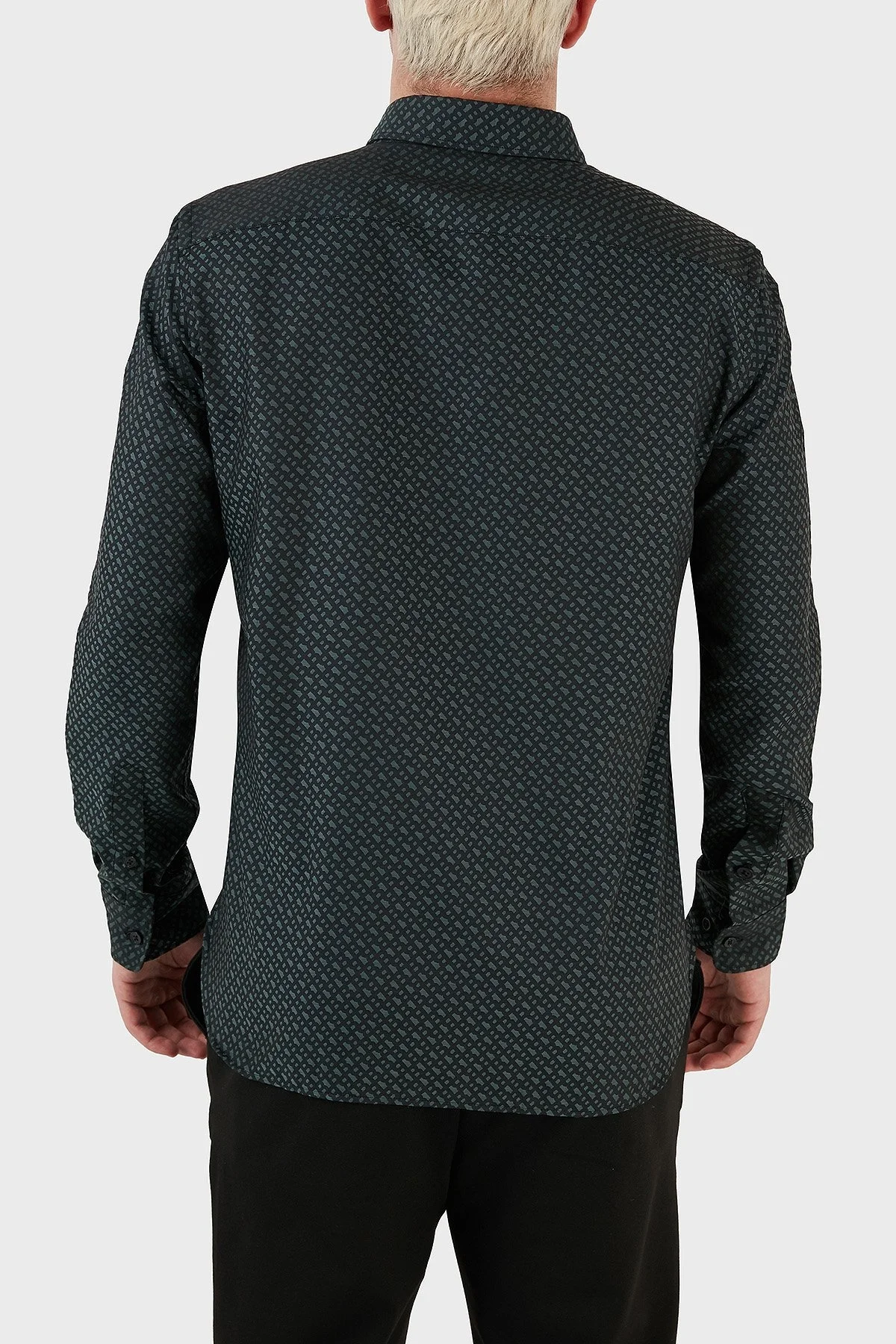 Boss Desenli % 100 Pamuk Slim Fit Erkek Gömlek 50483697 445 YEŞİL - 5