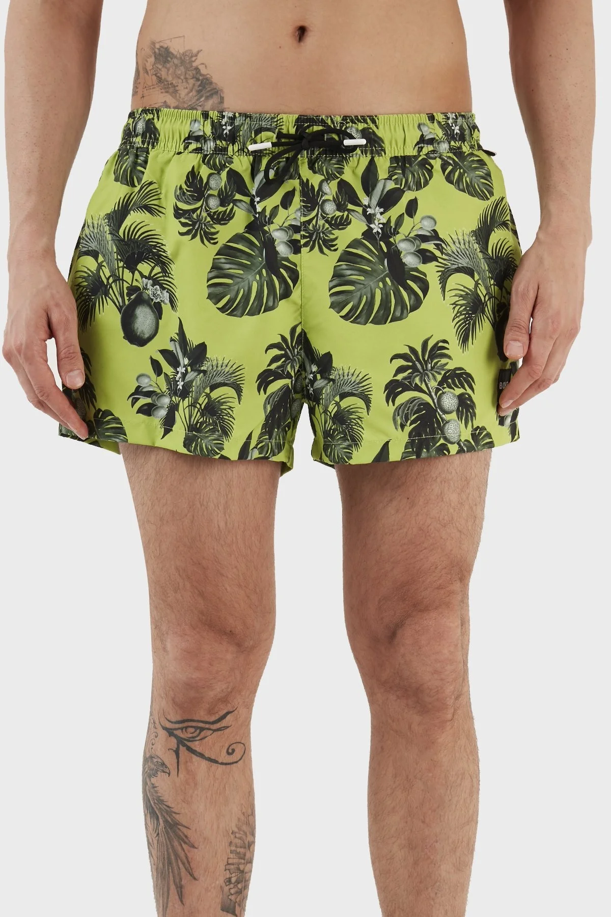 Boss Desenli Deniz Şortu Çabuk Kuruyan Erkek Mayo Short 50469328 322 YEŞİL - 2