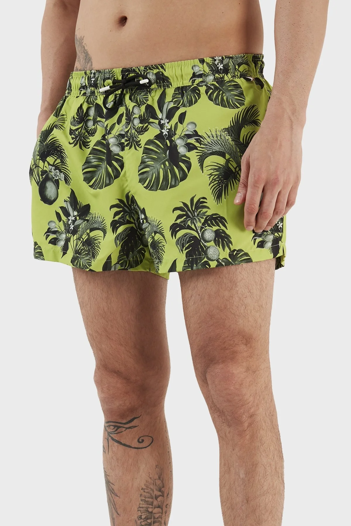 Boss Desenli Deniz Şortu Çabuk Kuruyan Erkek Mayo Short 50469328 322 YEŞİL - 3