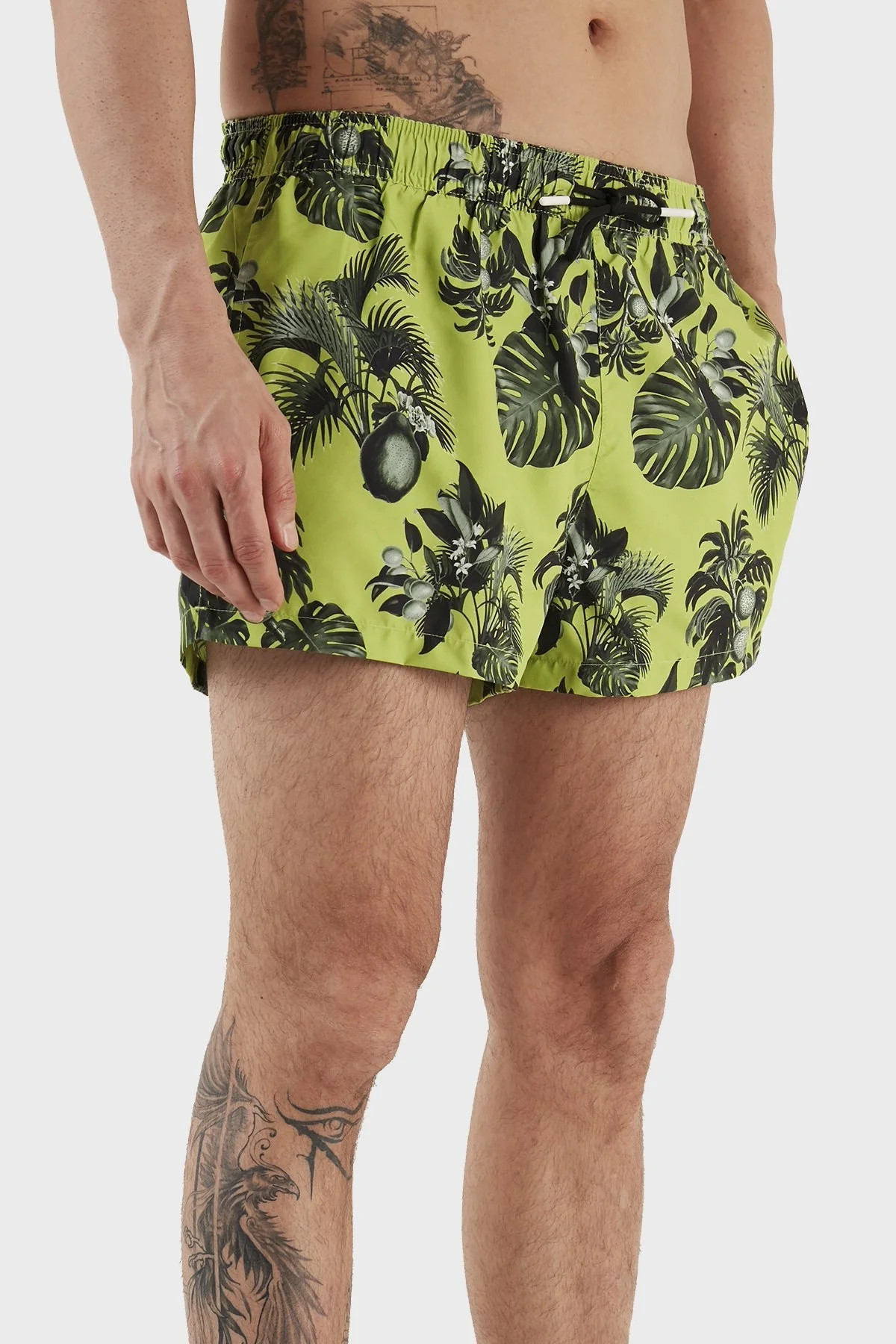 Boss Desenli Deniz Şortu Çabuk Kuruyan Erkek Mayo Short 50469328 322 YEŞİL - 4