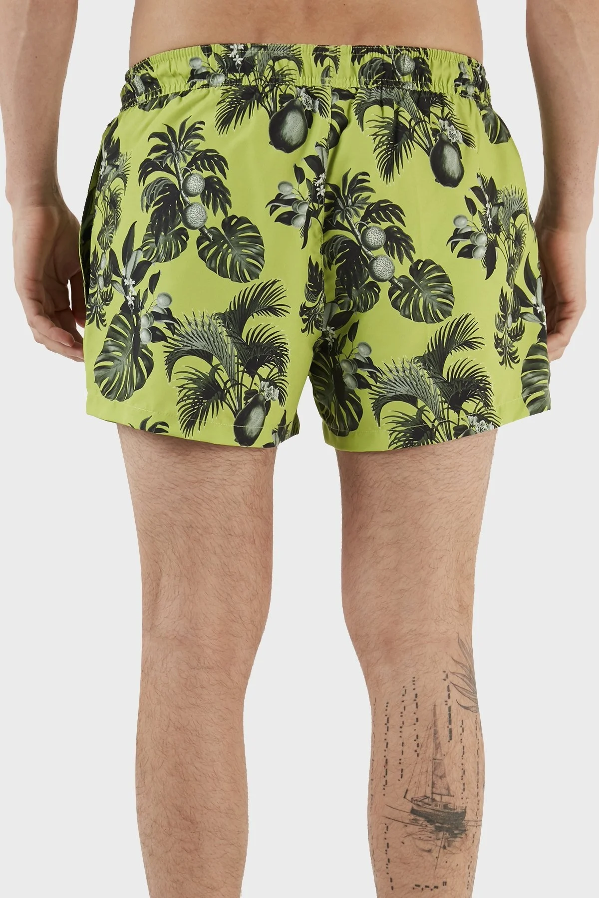 Boss Desenli Deniz Şortu Çabuk Kuruyan Erkek Mayo Short 50469328 322 YEŞİL - 6