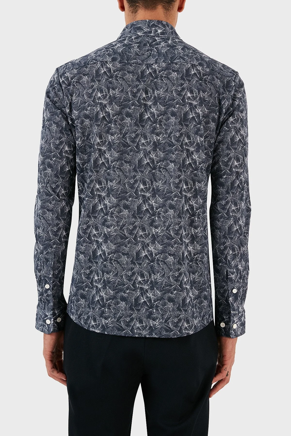 Boss Desenli Pamuklu Slim Fit Erkek Gömlek 50497152 477 AÇIK MAVİ - 3