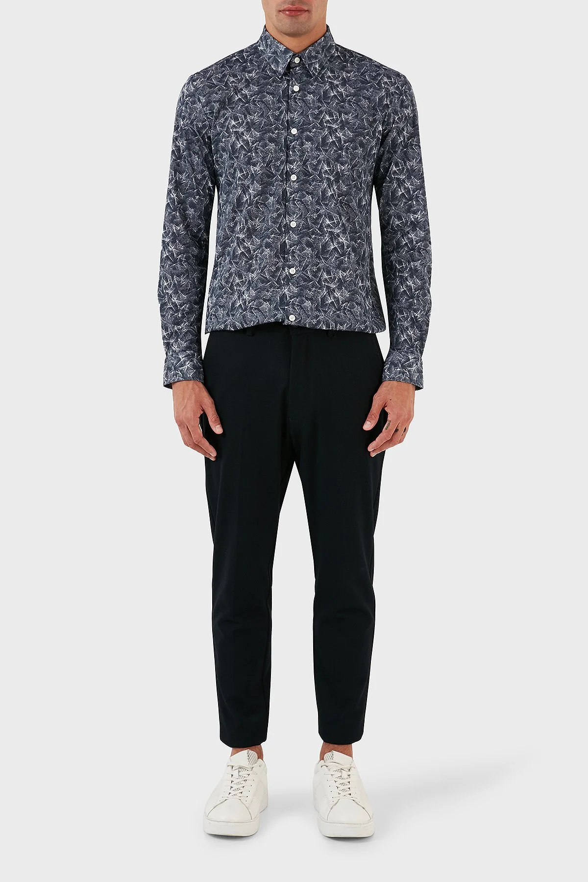Boss Desenli Pamuklu Slim Fit Erkek Gömlek 50497152 477 AÇIK MAVİ - 5