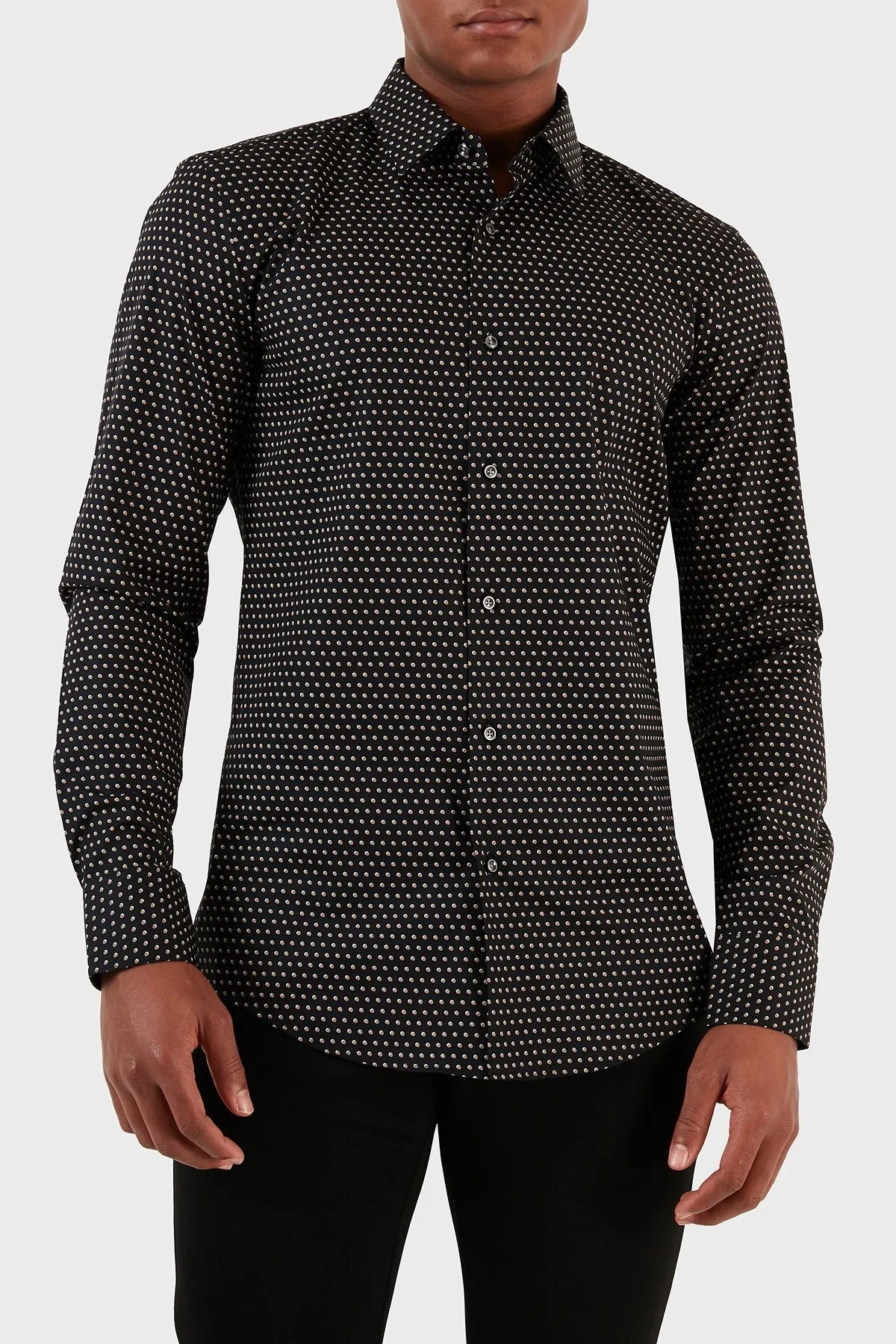 Boss Desenli Pamuklu Slim Fit Erkek Gömlek 50502608 260 SİYAH - 6