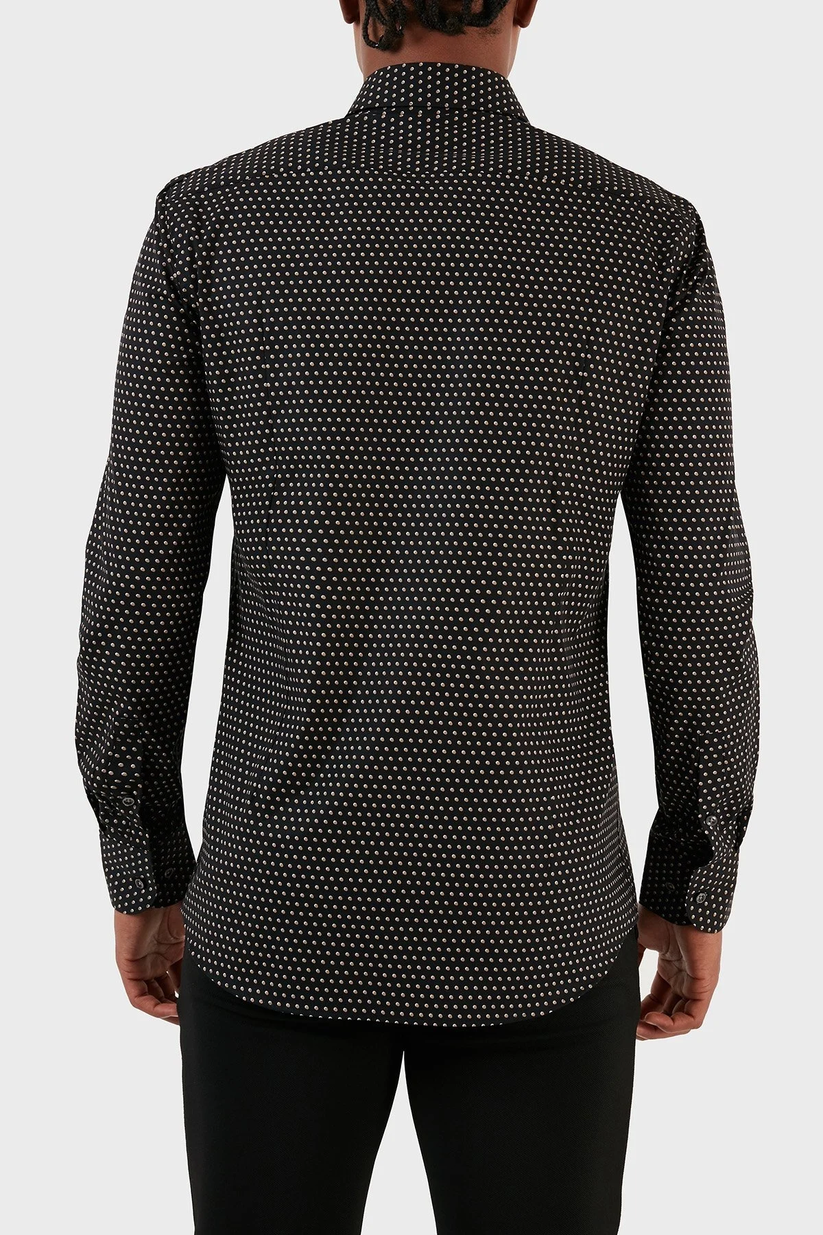 Boss Desenli Pamuklu Slim Fit Erkek Gömlek 50502608 260 SİYAH - 8