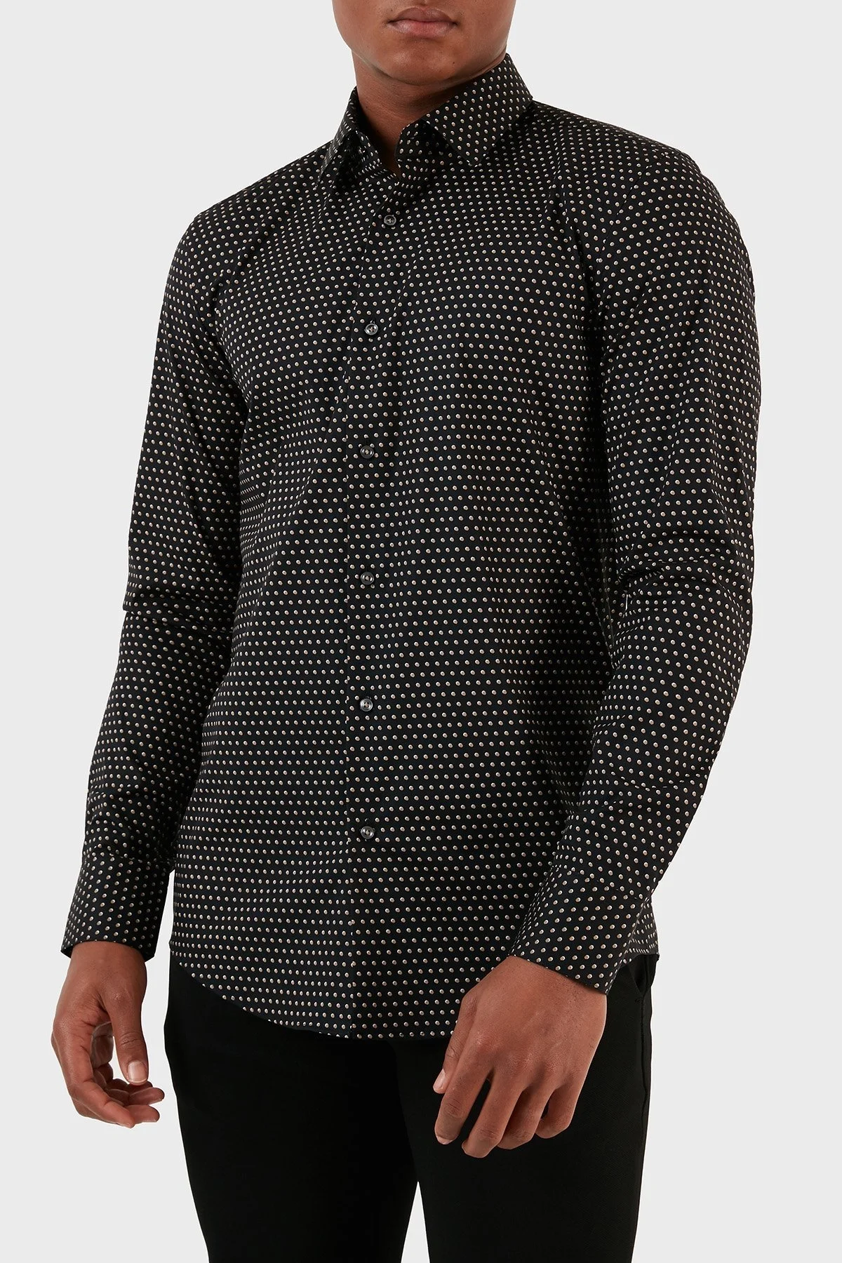 Boss Desenli Pamuklu Slim Fit Erkek Gömlek 50502608 260 SİYAH - 9