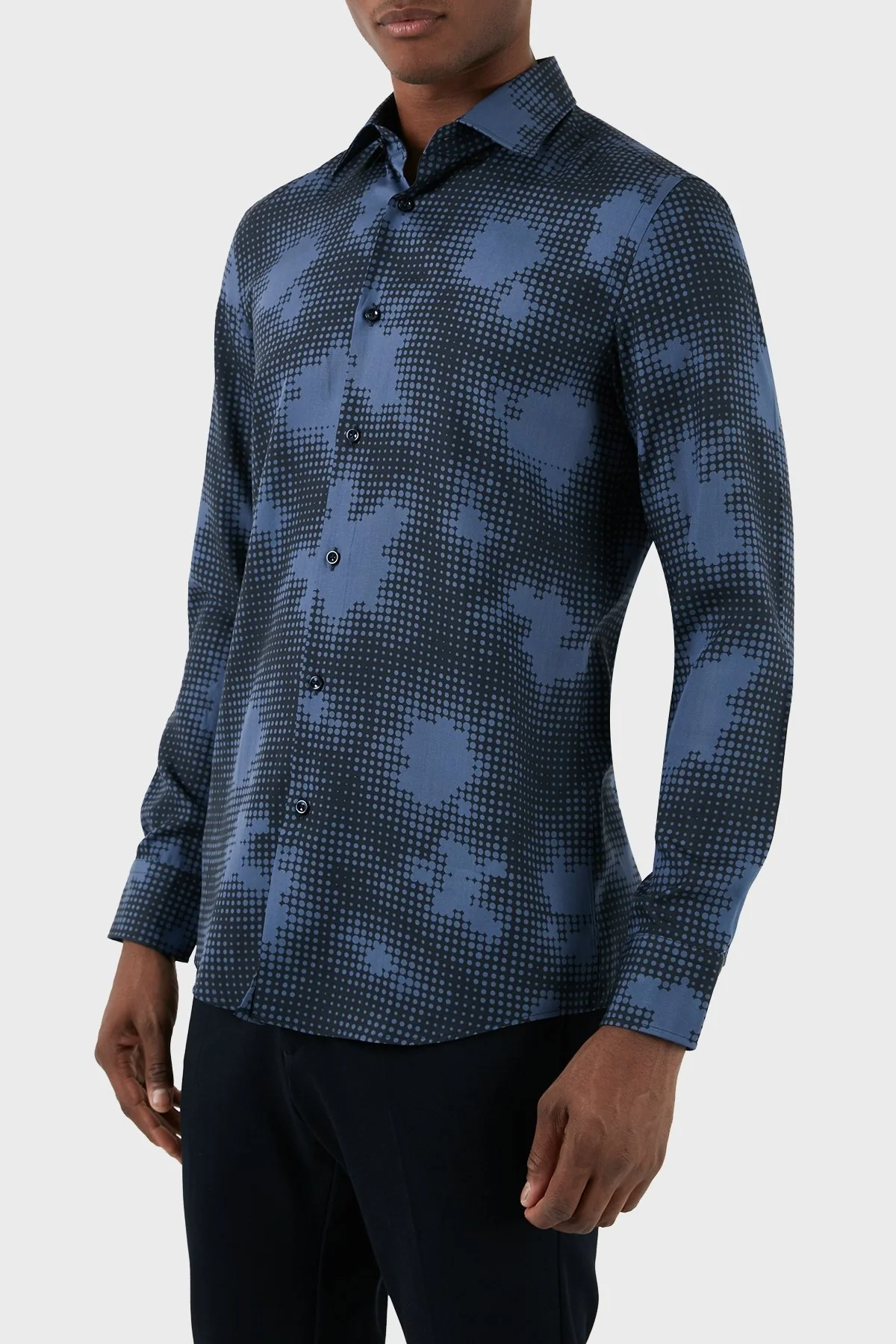 Boss Desenli Regular Fit Erkek Gömlek 50508415 479 MAVİ - 4