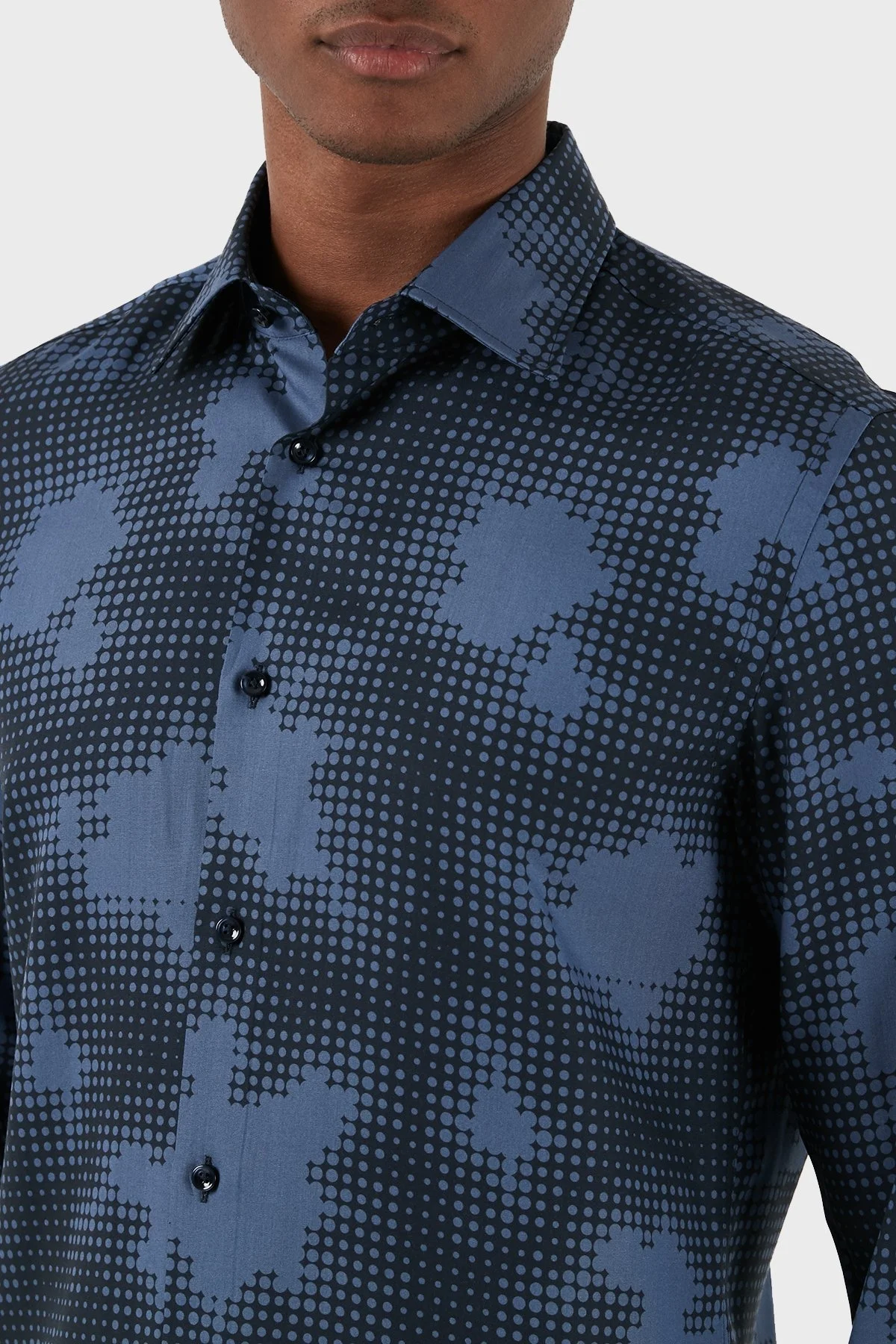 Boss Desenli Regular Fit Erkek Gömlek 50508415 479 MAVİ - 5