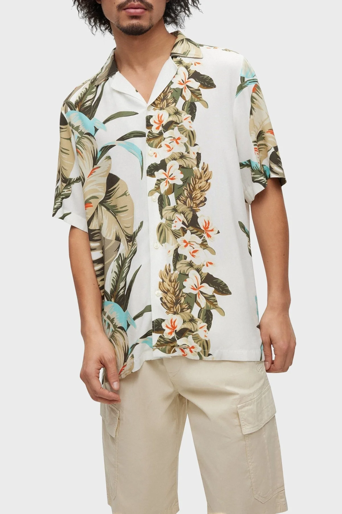 Boss Desenli Regular Fit Kısa Kollu Erkek Gömlek 50489217 100 BEYAZ - 1