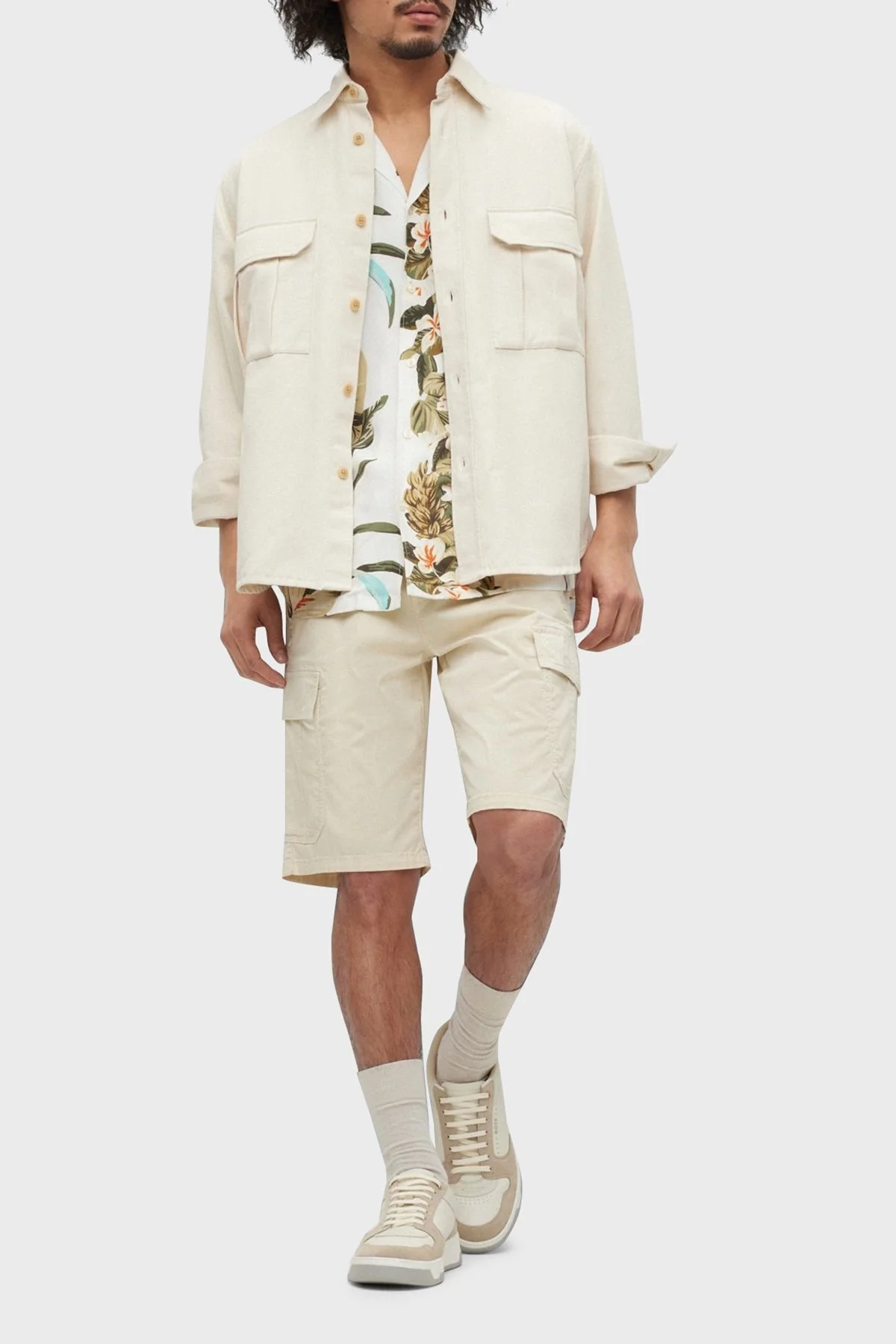 Boss Desenli Regular Fit Kısa Kollu Erkek Gömlek 50489217 100 BEYAZ - 3