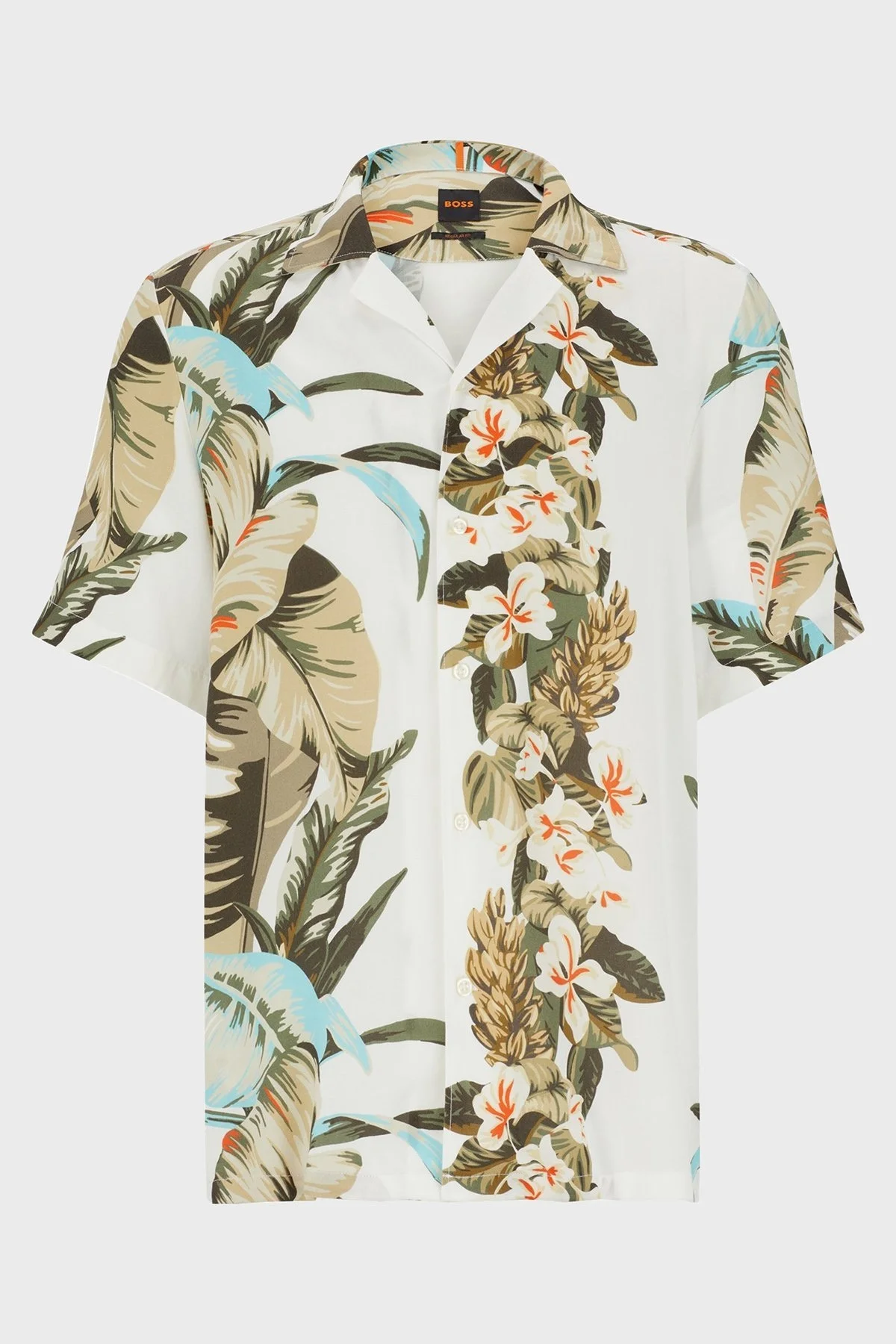Boss Desenli Regular Fit Kısa Kollu Erkek Gömlek 50489217 100 BEYAZ - 6