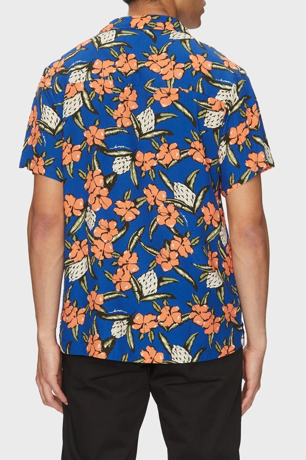 Boss Desenli Regular Fit Kısa Kollu Erkek Gömlek 50535793 427 MAVİ - 3