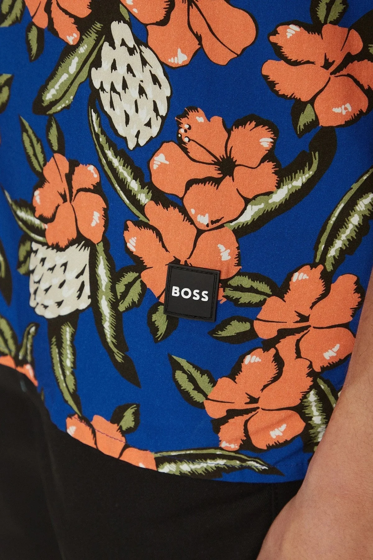 Boss Desenli Regular Fit Kısa Kollu Erkek Gömlek 50535793 427 MAVİ - 5