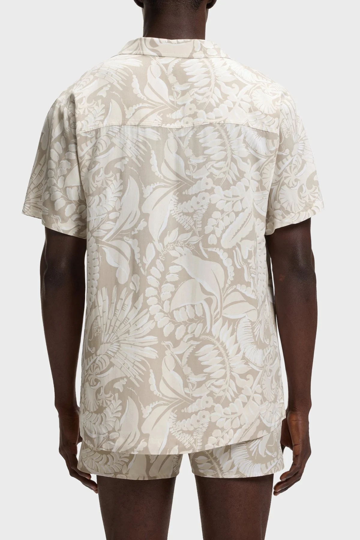 Boss Desenli Regular Fit Klasik Yaka Kısa Kollu Erkek Gömlek 50535793 274 BEJ - 2