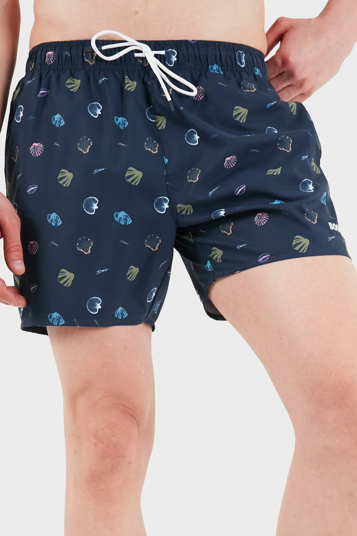 Boss Desenli Relaxed Fit Deniz Şortu Erkek Mayo Short 50561102 413 LACİVERT - 1