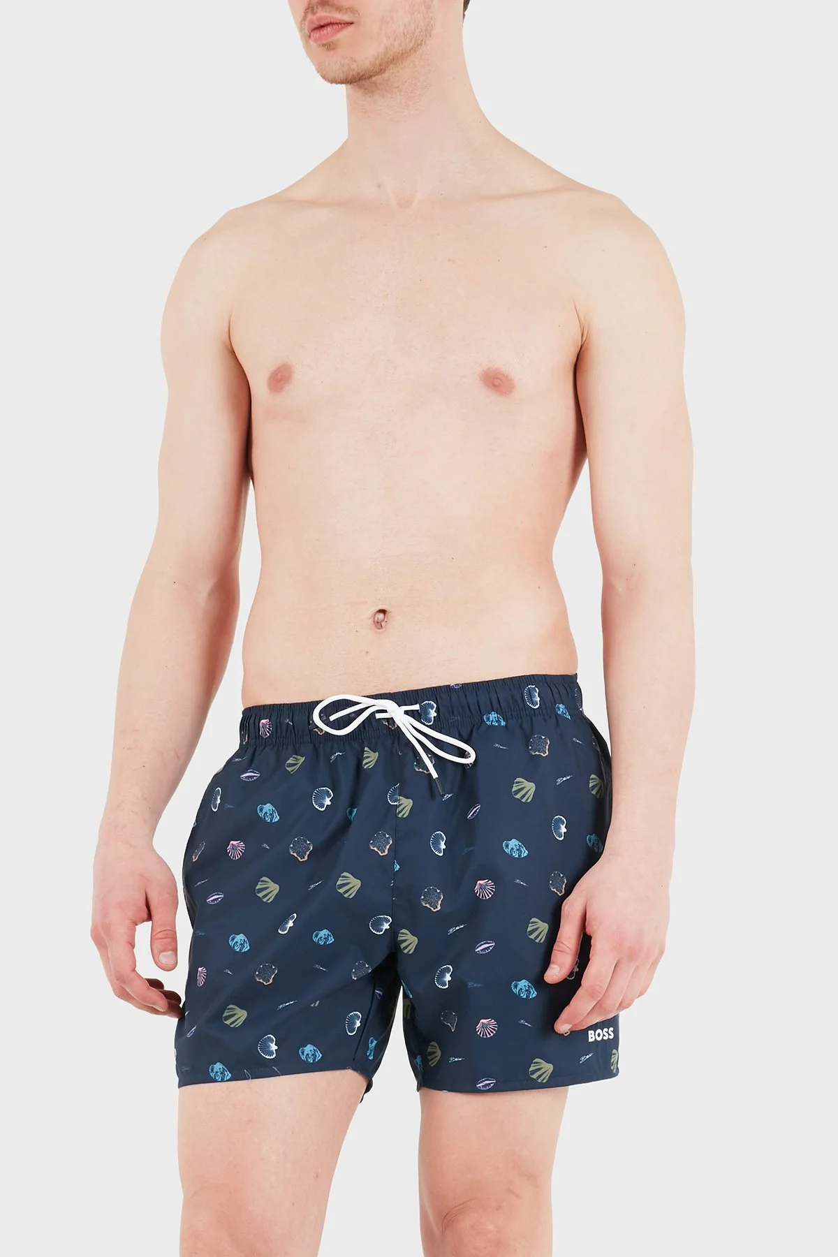 Boss Desenli Relaxed Fit Deniz Şortu Erkek Mayo Short 50561102 413 LACİVERT - 2