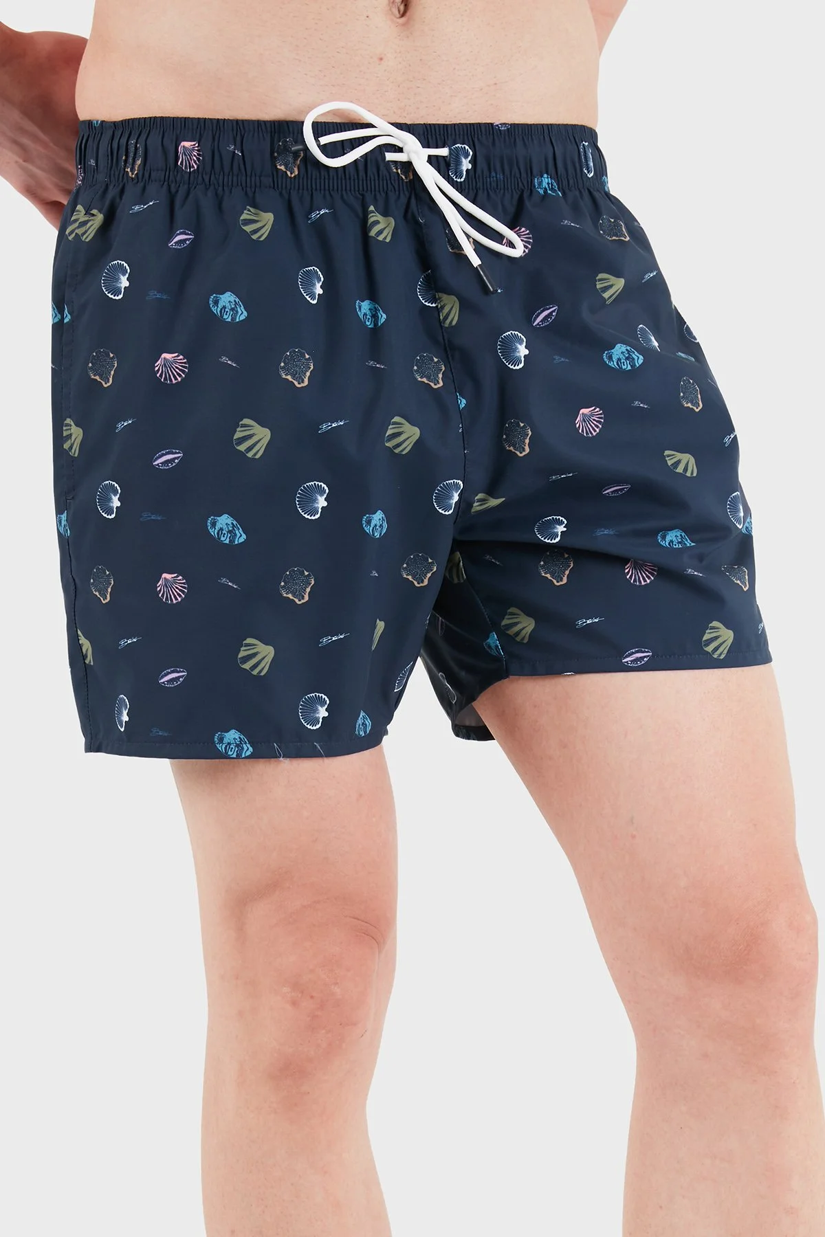 Boss Desenli Relaxed Fit Deniz Şortu Erkek Mayo Short 50561102 413 LACİVERT - 5