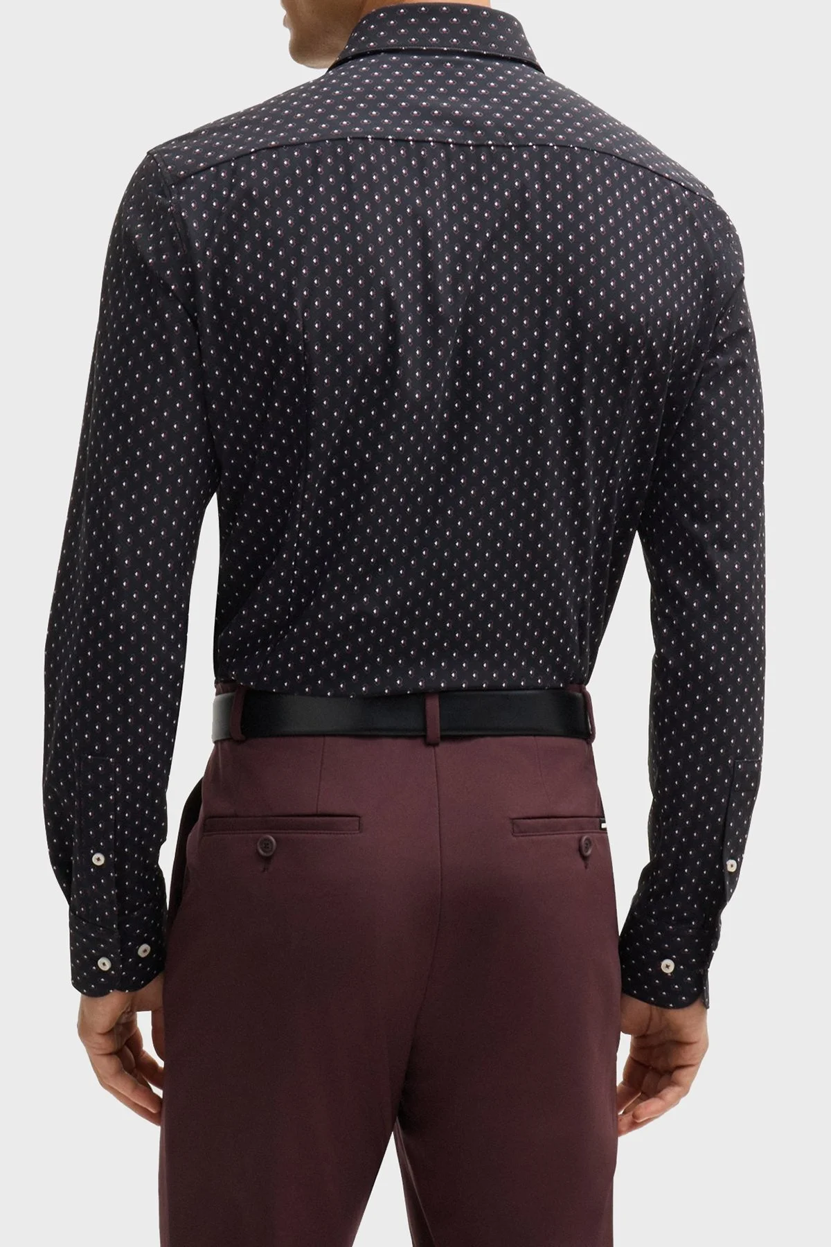 Boss Desenli Slim Fit Erkek Gömlek 50520055 001 SİYAH - 10