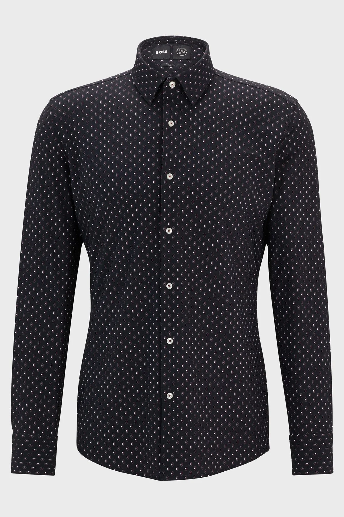 Boss Desenli Slim Fit Erkek Gömlek 50520055 001 SİYAH - 12