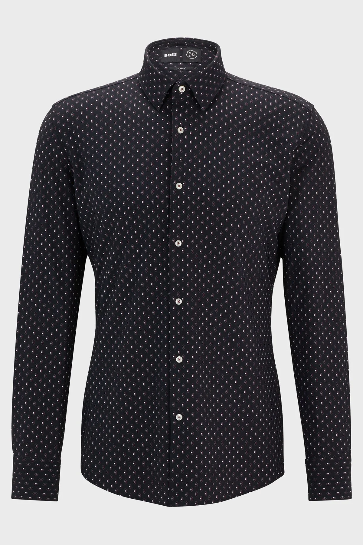 Boss Desenli Slim Fit Erkek Gömlek 50520055 001 SİYAH - 6