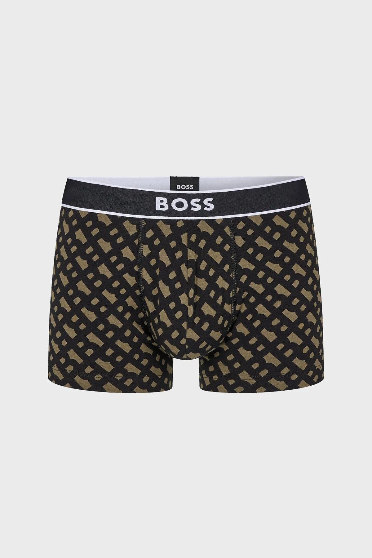 Boss Desenli Streç Pamuklu Konforlu Erkek Boxer 50479053 304 SİYAH-HAKİ - 1
