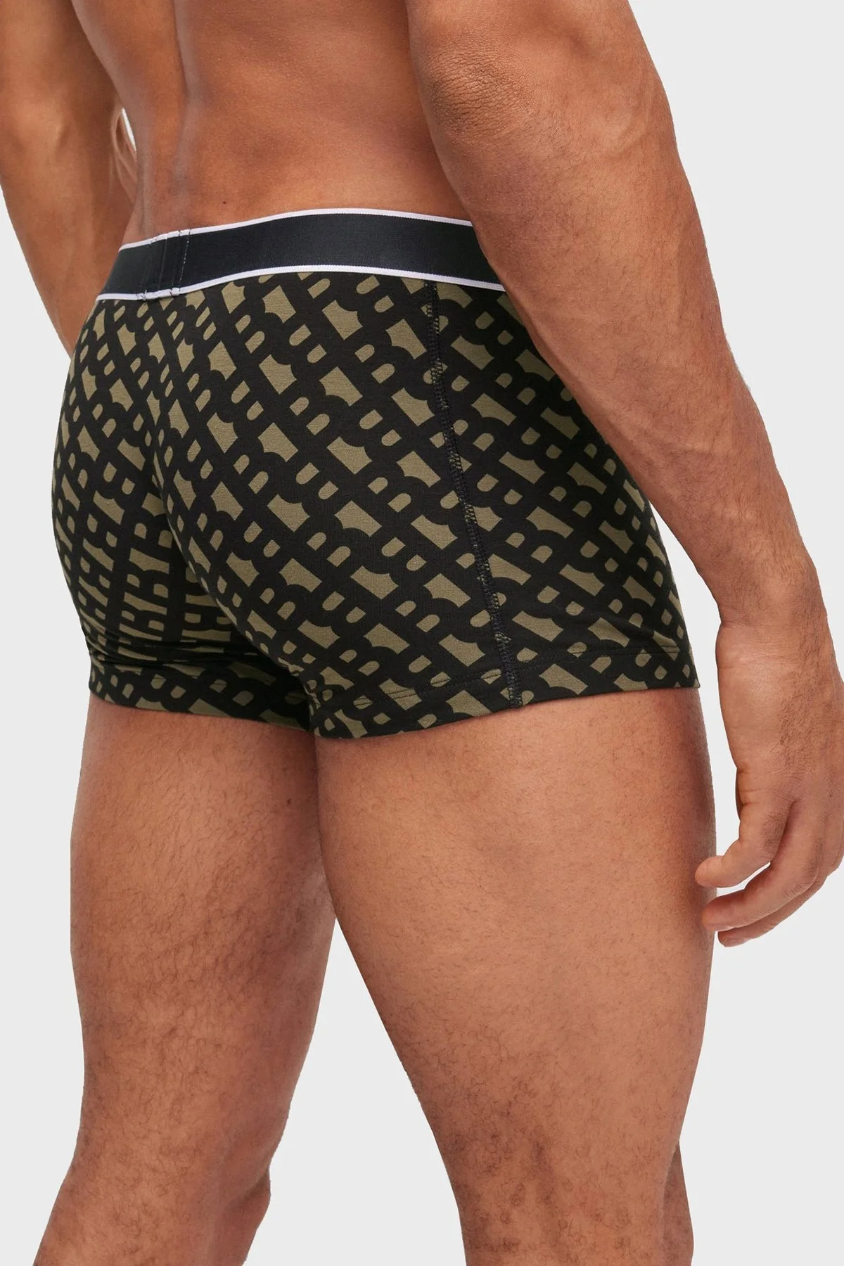 Boss Desenli Streç Pamuklu Konforlu Erkek Boxer 50479053 304 SİYAH-HAKİ - 5