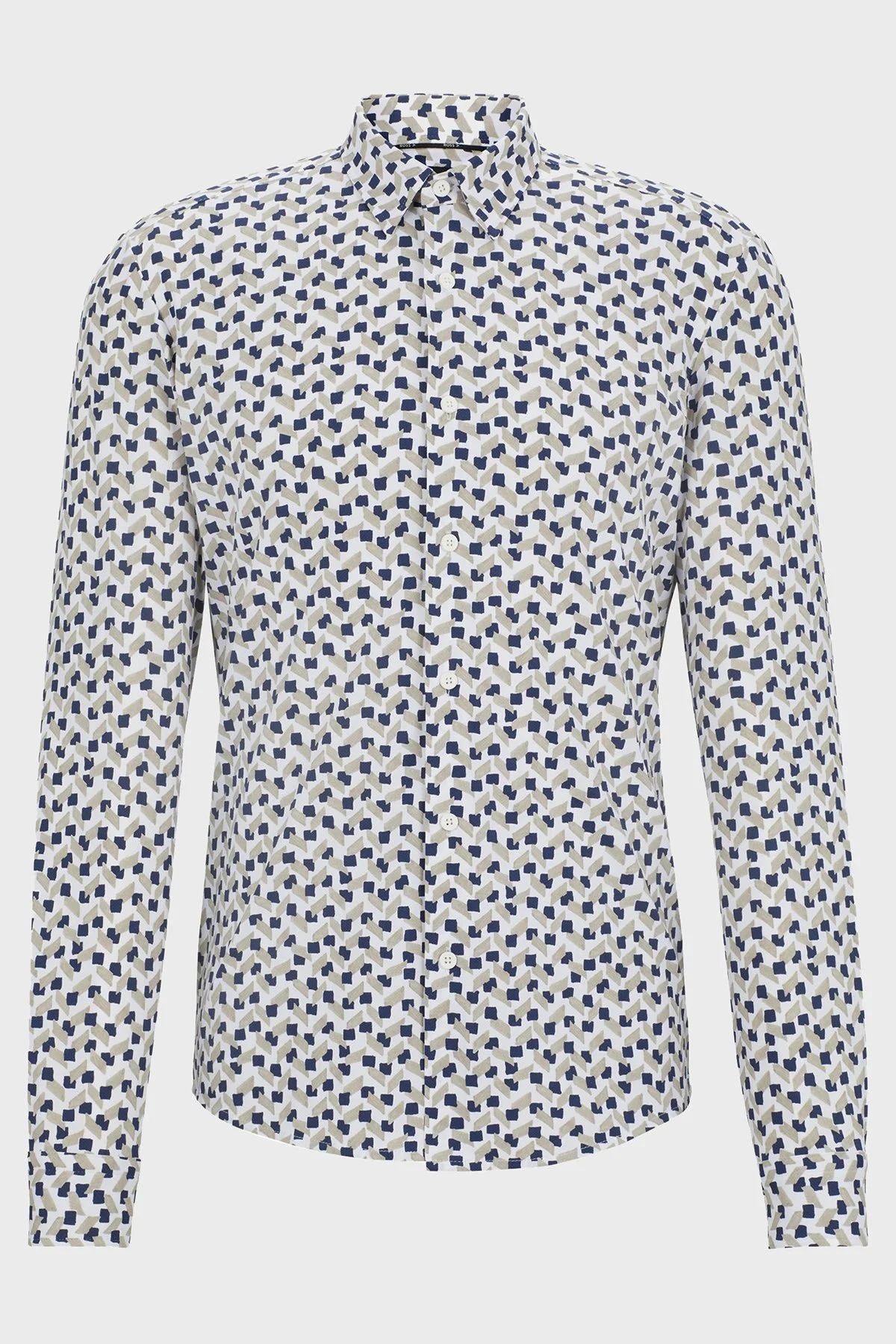 Boss Desenli Streç Slim Fit Erkek Gömlek 50513613 255 Bej - 6