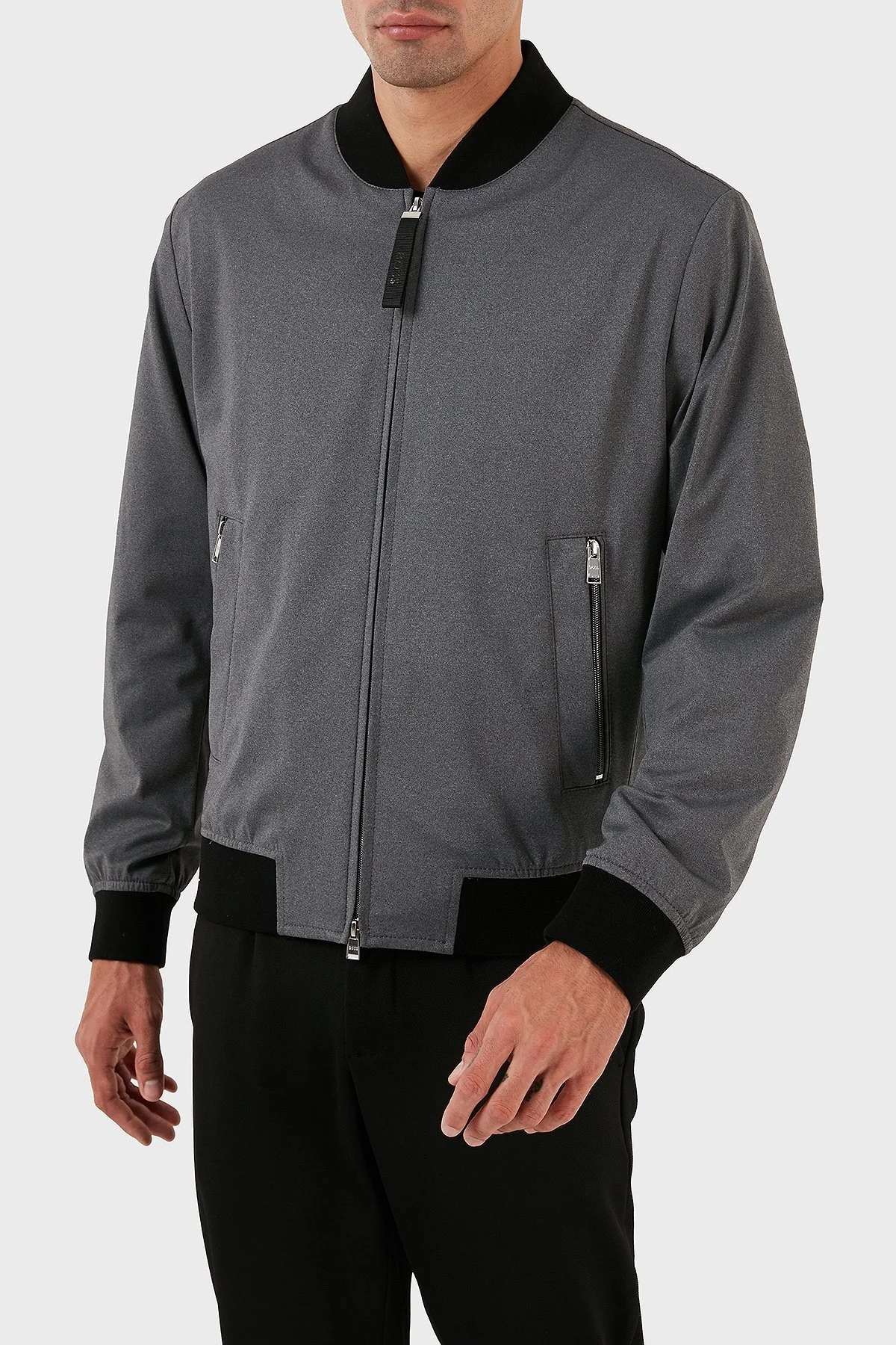 Boss Dik Yaka Fermuarlı Regular Fit Mevsimlik Erkek Ceket 50489458 041 GRİ - 7