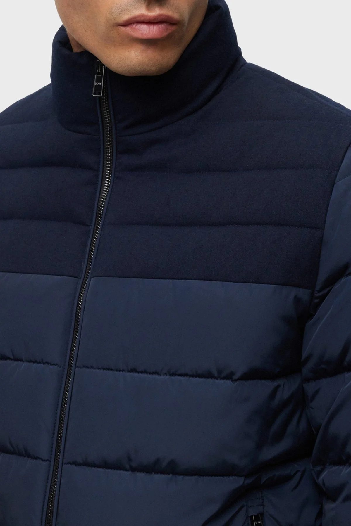 Boss Dik Yaka Fermuarlı Su İtici Regular Fit Erkek Mont 50499796 404 LACİVERT - 5