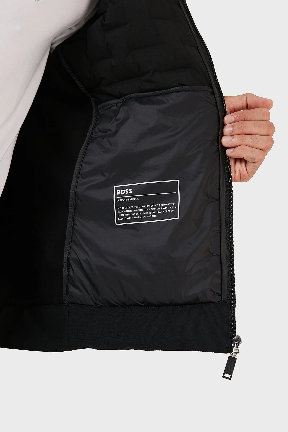 Boss Dik Yaka Kuş Tüyü Dolgulu Suya ve Soğuğa Karşı Dayanıklı Regular Fit Erkek Mont 50491899 001 SİYAH - 5