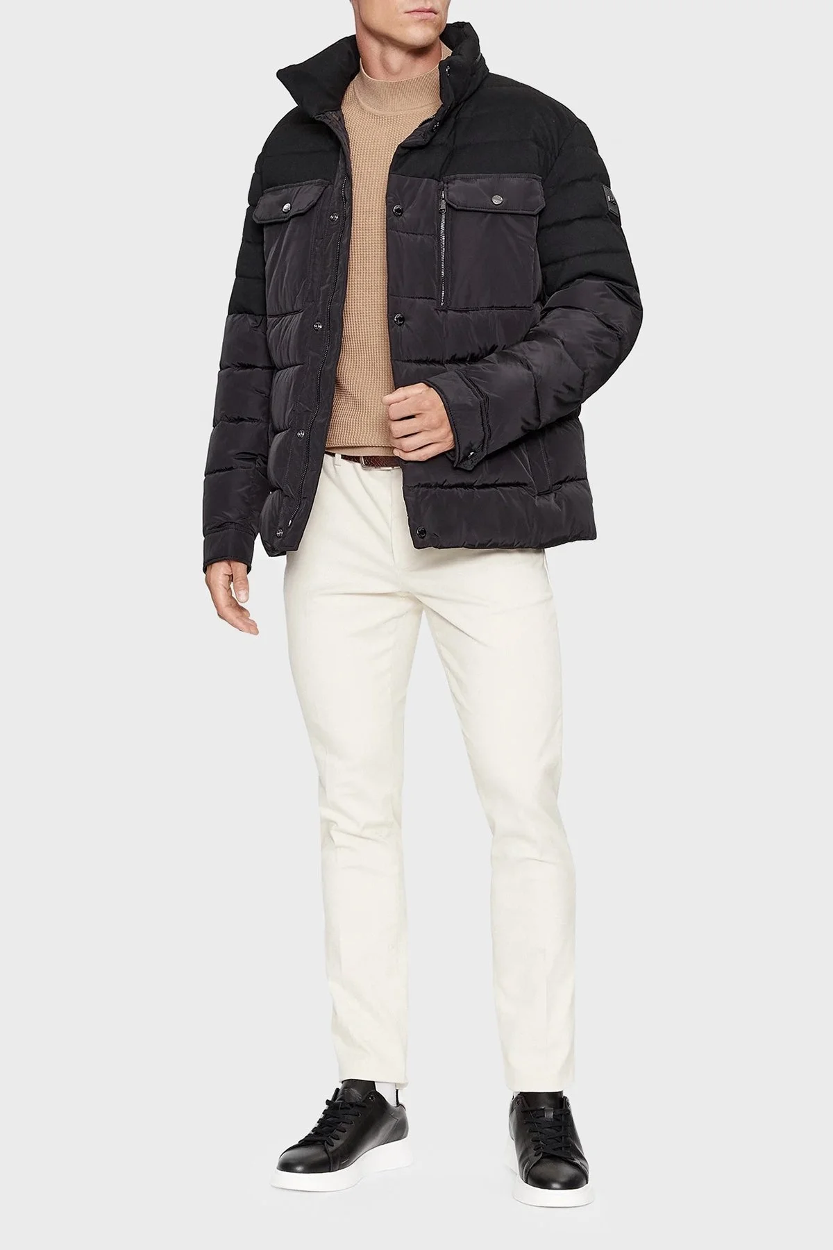 Boss Dik Yaka Su İtici Regular Fit Erkek Mont 50497841 001 SİYAH - 3