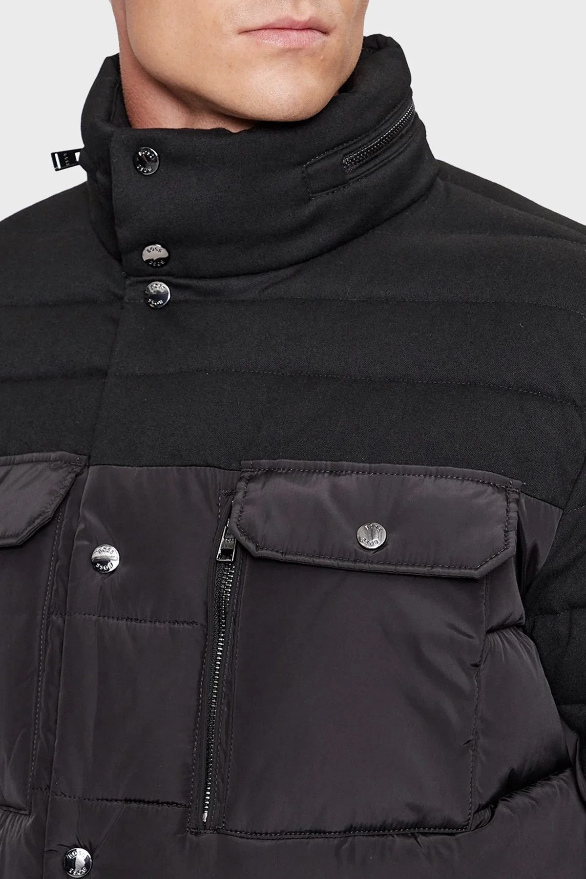 Boss Dik Yaka Su İtici Regular Fit Erkek Mont 50497841 001 SİYAH - 4