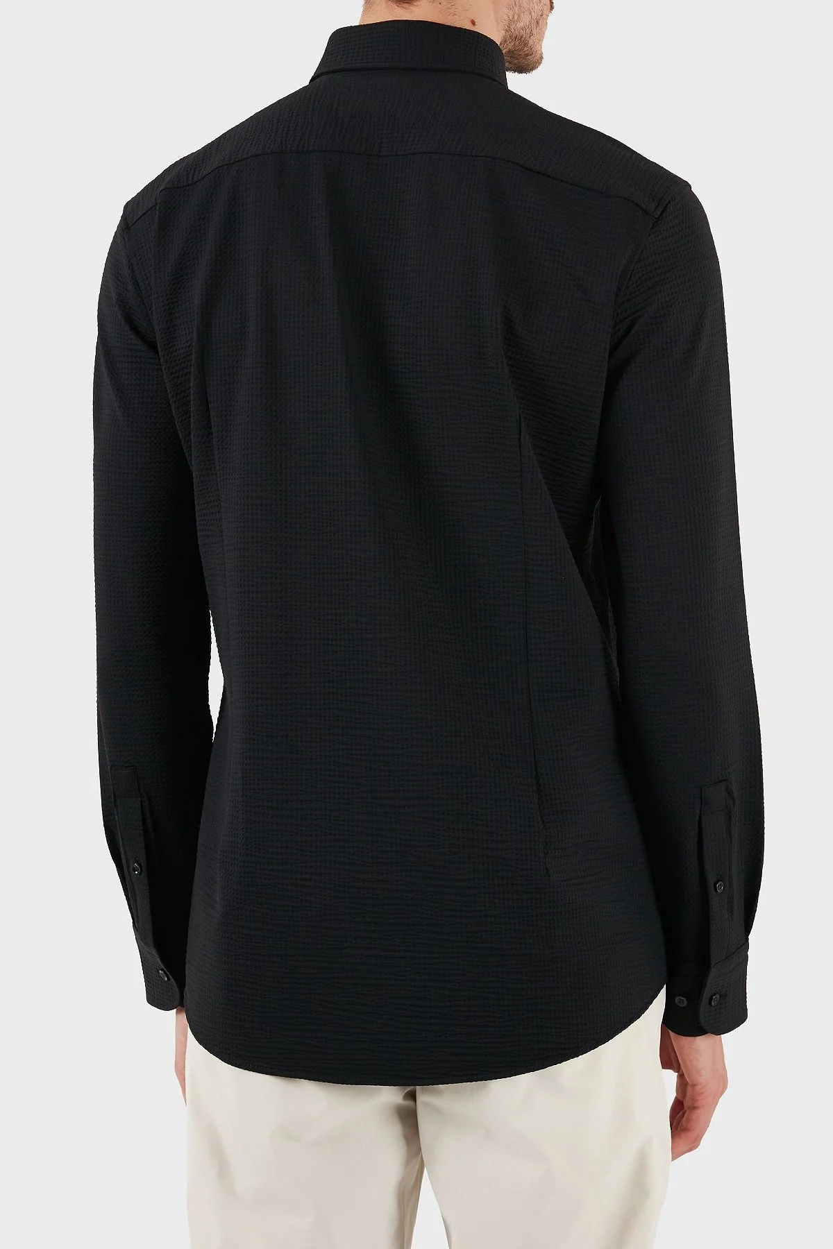 Boss Dokulu Slim Fit Uzun Kollu Erkek Gömlek 50539858 001 SİYAH - 3