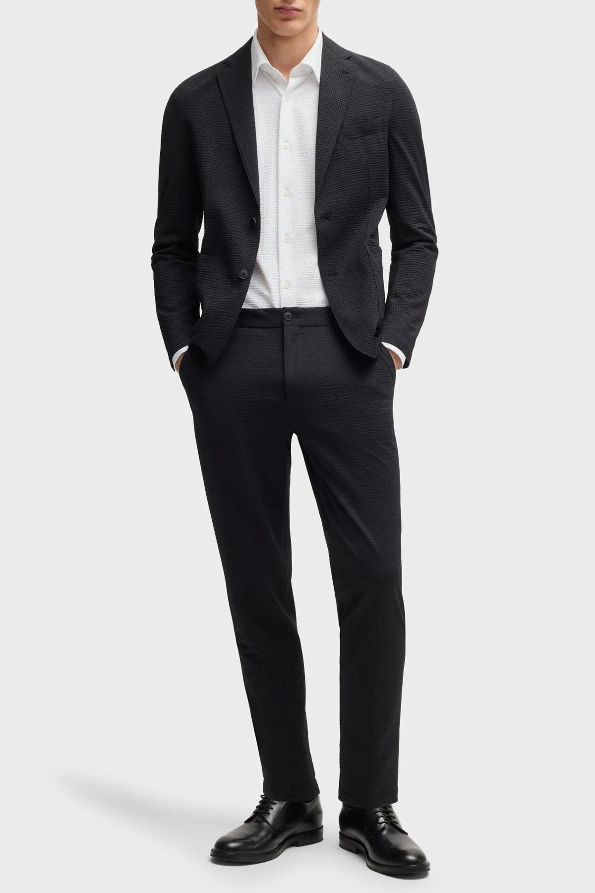 Boss Dokulu Slim Fit Uzun Kollu Erkek Gömlek 50539858 100 BEYAZ - 2