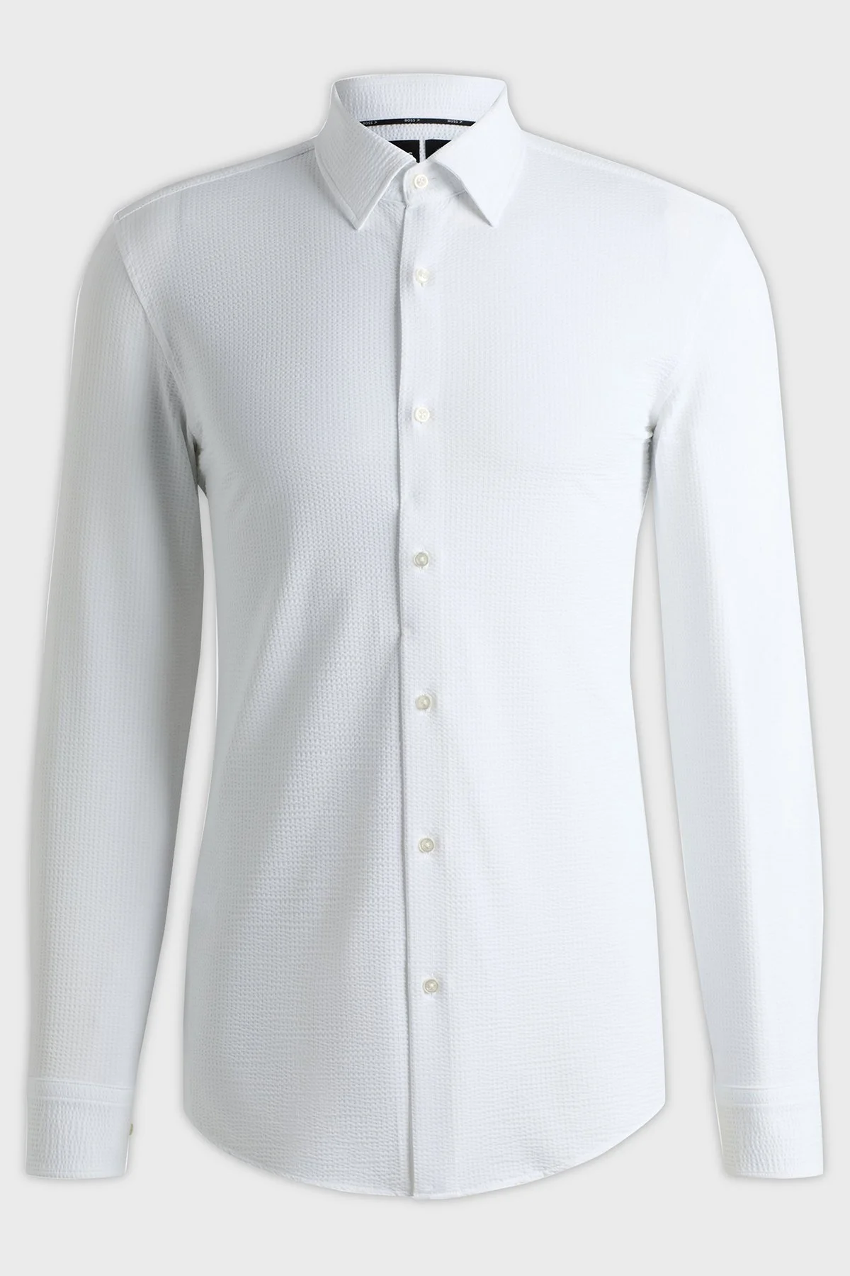 Boss Dokulu Slim Fit Uzun Kollu Erkek Gömlek 50539858 100 BEYAZ - 6