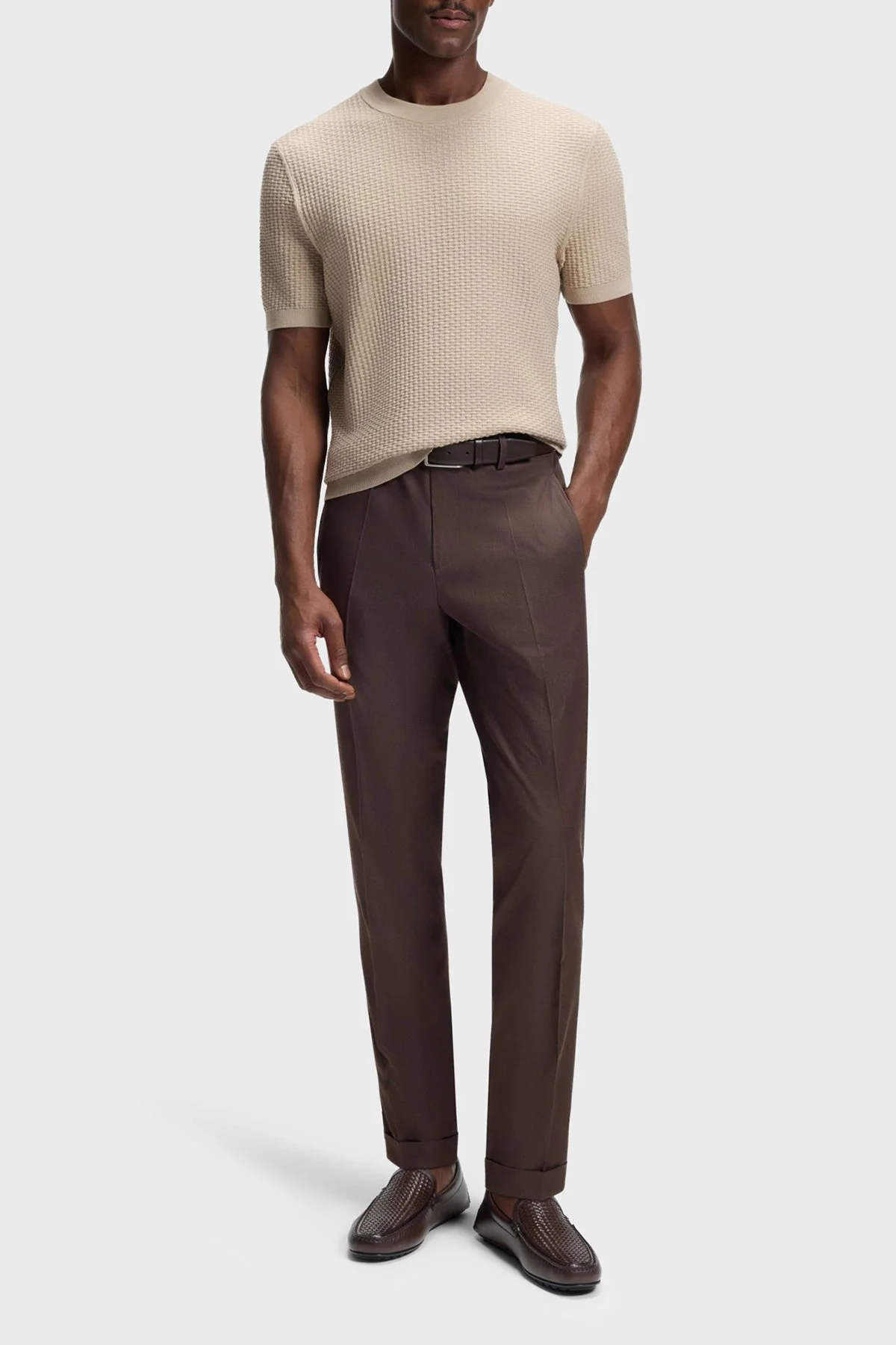 Boss Dokuma Üst Kısmı Deri Mokasen Erkek Ayakkabı 50563133 203 KAHVERENGİ - 2