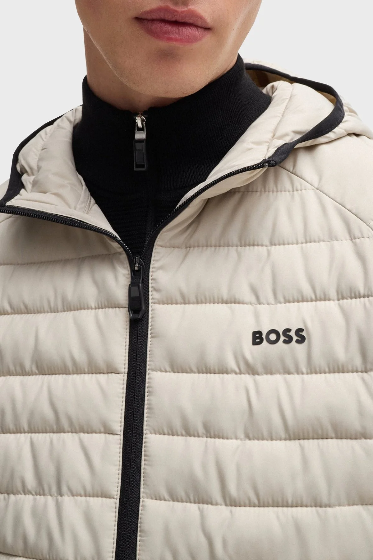Boss Dolgulu Regular Fit Kapüşonlu Erkek Mont 50514761 271 AÇIK BEJ - 11