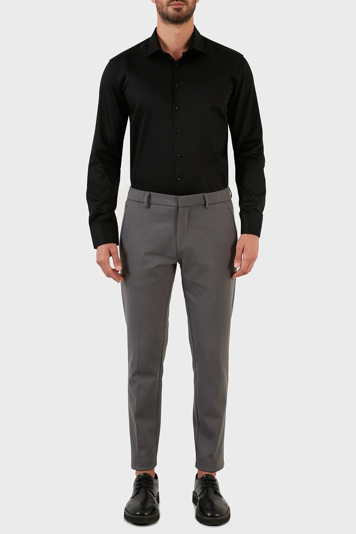 Boss Elastik Bel Bantlı Normal Bel Slim Fit Chino Erkek Pantolon 50478784 021 ANTRASİT - 1