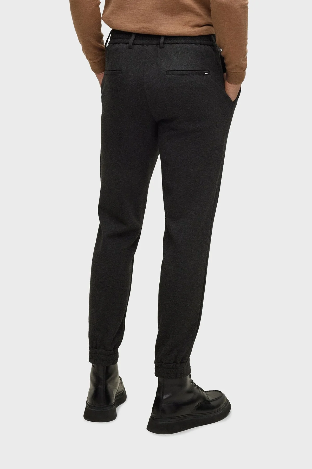 Boss Elastik Paçalı Belden Bağlamalı Regular Fit Streç Erkek Pantolon 50484696 021 ANTRASİT - 3