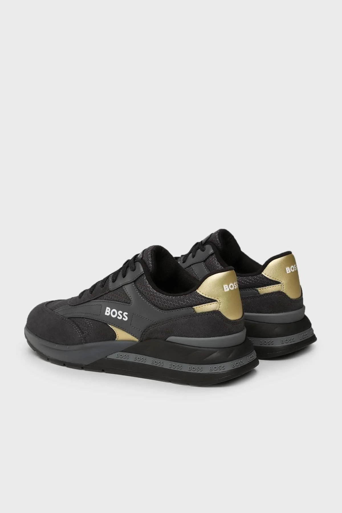 Boss Logolu Deri Bağcıklı Spor Erkek Ayakkabı 50499076 007 SİYAH - 2
