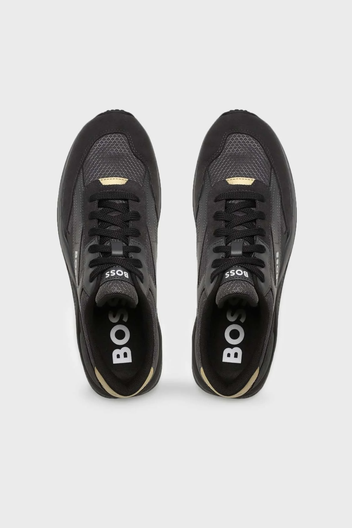 Boss Logolu Deri Bağcıklı Spor Erkek Ayakkabı 50499076 007 SİYAH - 4
